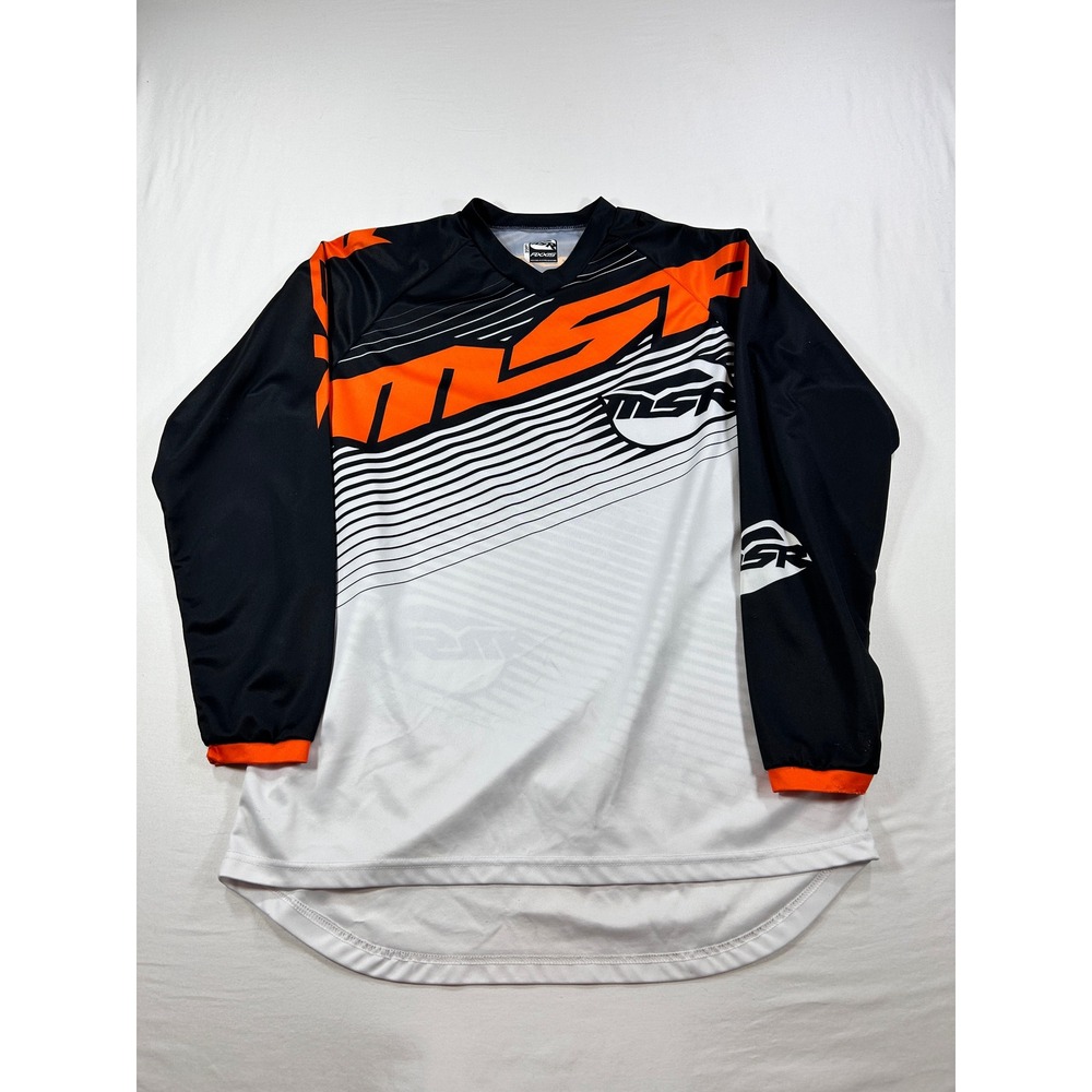 MSR Axxis Motocross Jersey Mens XL Long Sleeve Racing Shirt Black White Orange